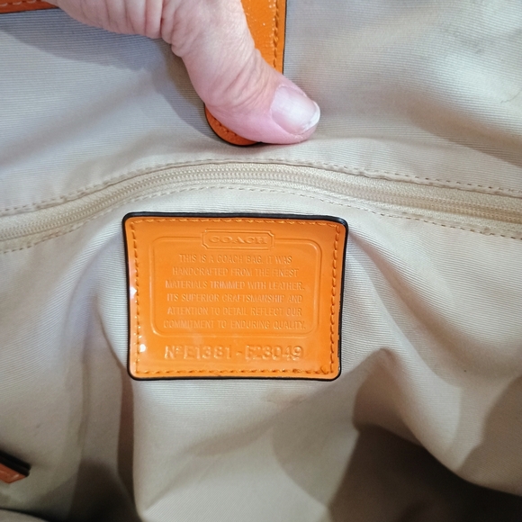 Coach Blue, Tag And Orange Signature Tote Bag With COA - Picture 8 of 12